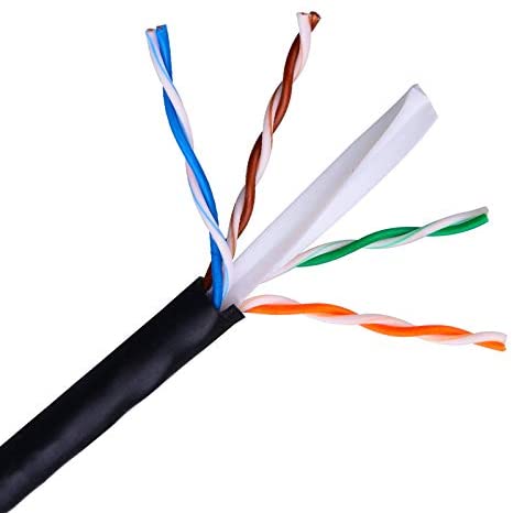Nanocable Bobina de Cable de Red Cat6 UTP Rígido 305m Impermeable Negro
